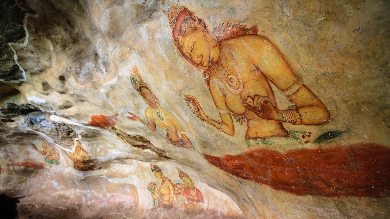 Alfresco paintings, Sigiriya, Sri Lanka