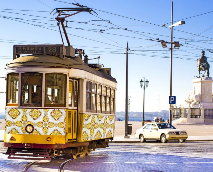 Tramvai Lisabona vara, Lisabona Piață de Crăciun 2020